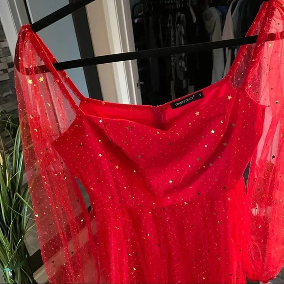 Double Crazy Star Mesh Fit & Flare Dress - Picture 13 of 15